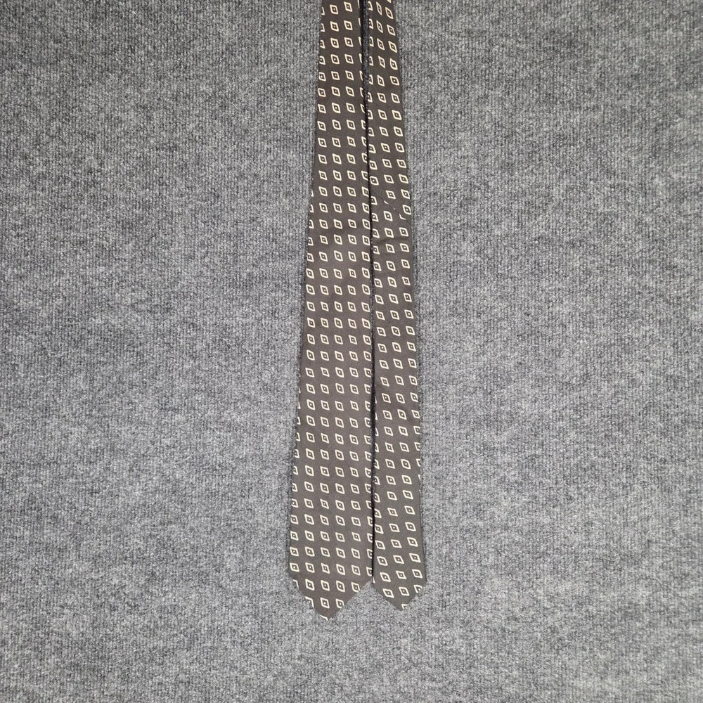 Ralph Lauren Purple Label Tie Mens Italy Handmade 100% Linen Geometric Diamond